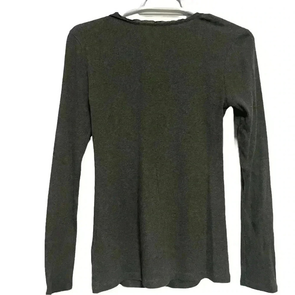 Banana Republic - Green ribbon front Long Sleeve Tee - Women’s Size S - Picture 2 of 6